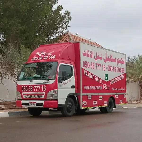 Moving truck on the way to new location in Abu Dhabi